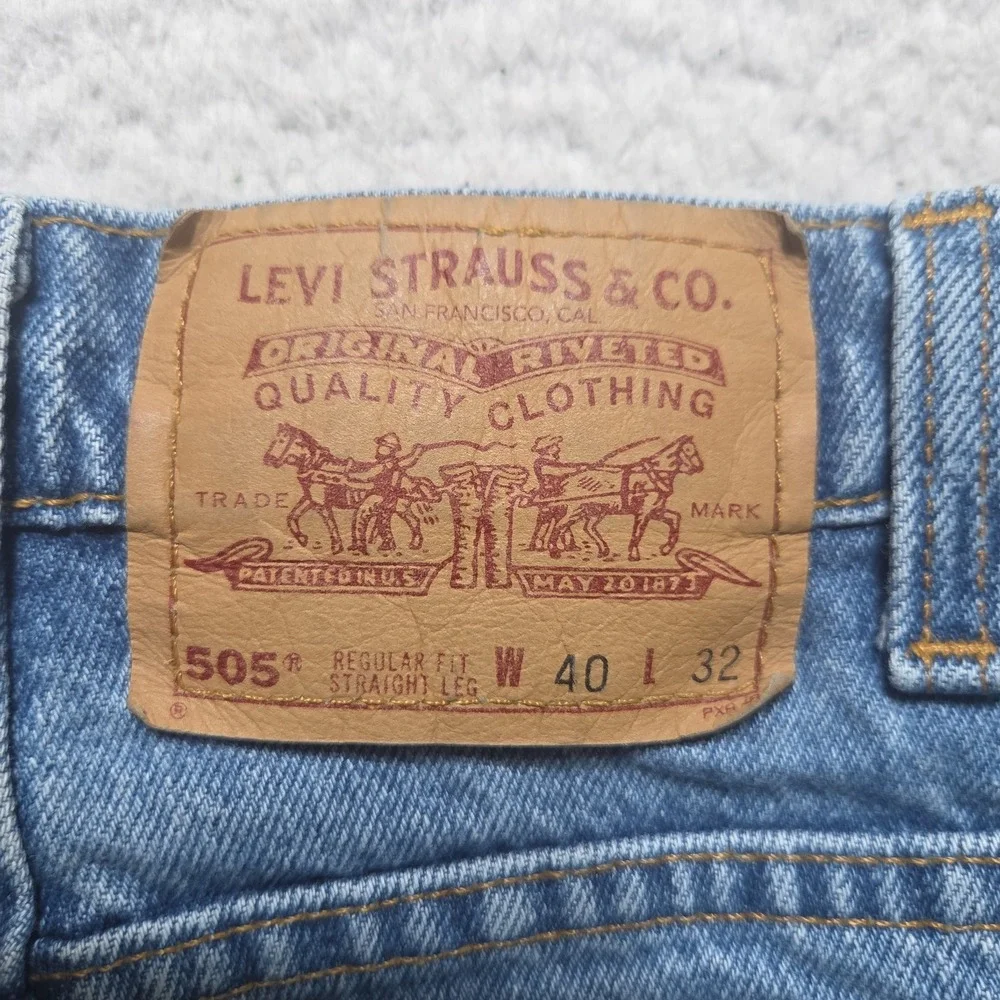 Vintage 90s Levis 505 Jeans Mens 38x31 Blue Regular Fit Straight Leg Made in USA